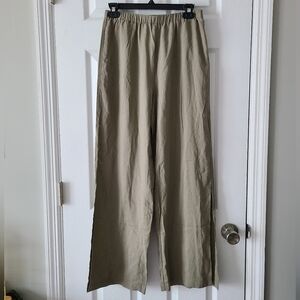 Women's Wide-Leg Elastic-Waist Pants — Khaki